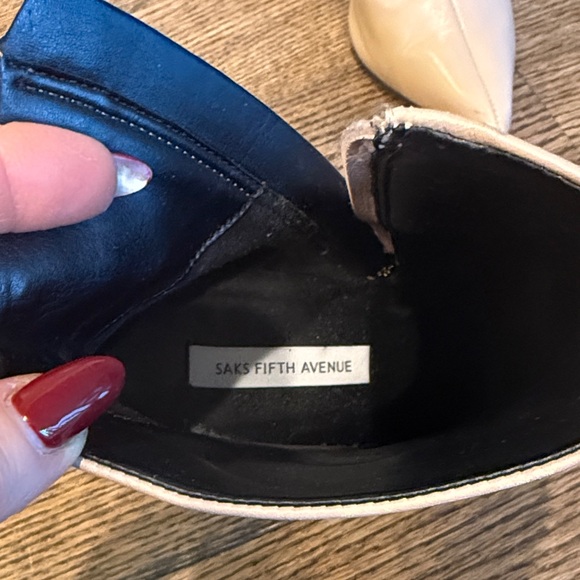 Saks Fifth Avenue Beige Heeled Boots - Picture 5 of 7